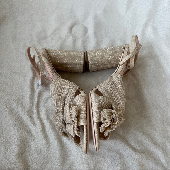 Loeffler Randall Camellia Sandals in Cream Sparkle Size 9.5 NWOT - Picture 5 of 8